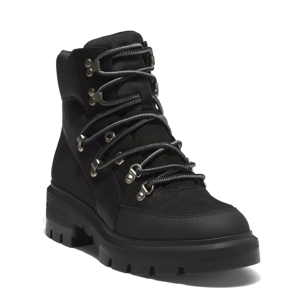 TIMBERLAND BLACK LEATHER HIKER BOOTS